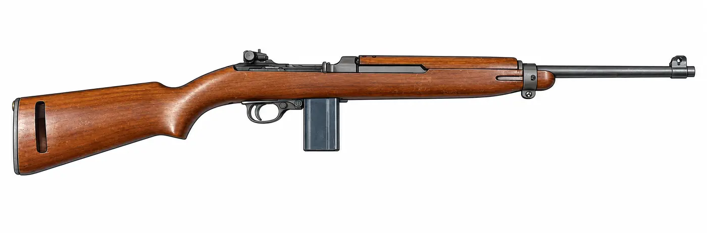 Ilustración de carabina M1 calibre .30 apuntando a la derecha